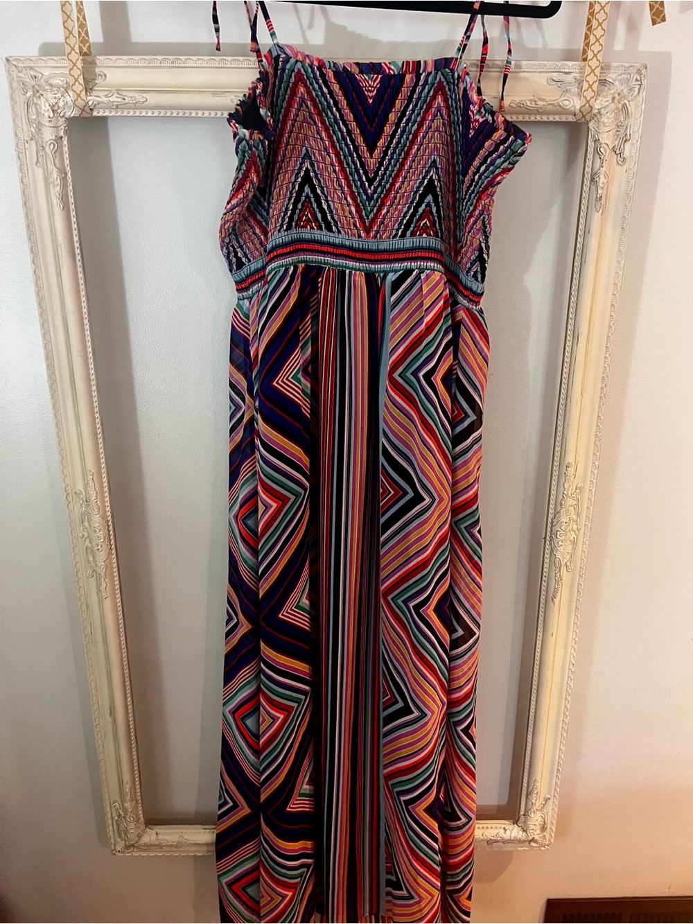 Express spaghetti strap Maxi Dress in Navy, Pink, Red, Teal & Cream